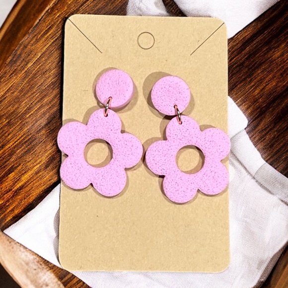 Pastel Flower Stud Polymer Clay Earrings - Picture 2 of 7